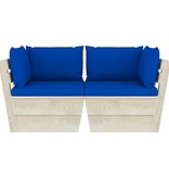 VidaXL Tuinbank 2-zits met kussens pallet vurenhout