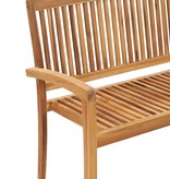 VidaXL Tuinbank stapelbaar met kussen 128,5 cm massief teakhout