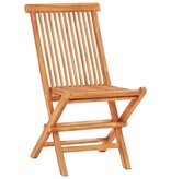 VidaXL 3-delige Bistroset met taupe kussens massief teakhout