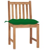 VidaXL Tuinstoelen 2 st met kussens massief teakhout