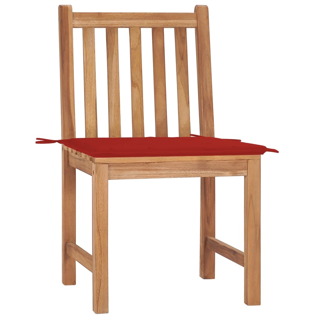 VidaXL Tuinstoelen 2 st met kussens massief teakhout