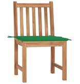 VidaXL Tuinstoelen 2 st met kussens massief teakhout