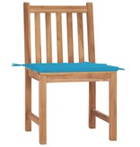 VidaXL Tuinstoelen 2 st met kussens massief teakhout