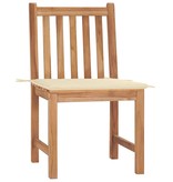 VidaXL Tuinstoelen 2 st met kussens massief teakhout