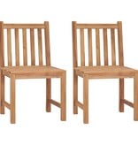 VidaXL Tuinstoelen 2 st met kussens massief teakhout