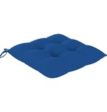 VidaXL Tuinstoelen 2 st met blauwe kussens massief teakhout