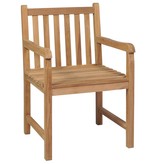 VidaXL Tuinstoelen 2 st met groene kussens massief teakhout