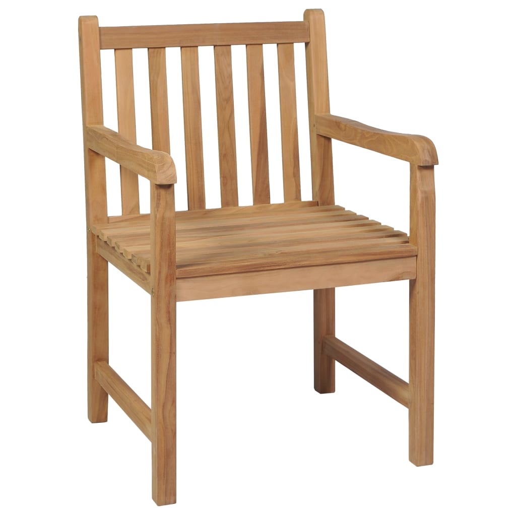 VidaXL Tuinstoelen 2 st met groene kussens massief teakhout
