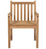 VidaXL Tuinstoelen 2 st met groene kussens massief teakhout
