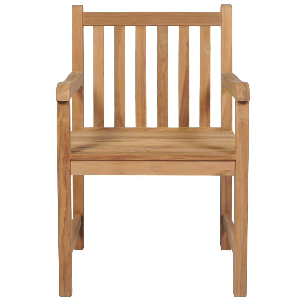 VidaXL Tuinstoelen 2 st met groene kussens massief teakhout