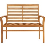 VidaXL Tuinbank met rood kussen 112 cm massief teakhout