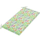 VidaXL Tuinbank met bladpatroon kussen 112 cm massief teakhout