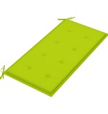 VidaXL Tuinbank met heldergroen kussen 112 cm massief teakhout