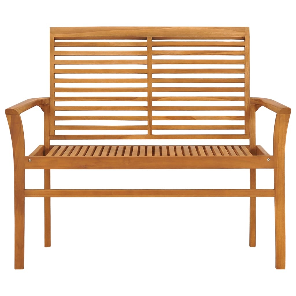 VidaXL Tuinbank met koningsblauw kussen 112 cm massief teakhout