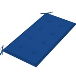 VidaXL Tuinbank met koningsblauw kussen 112 cm massief teakhout