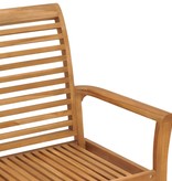 VidaXL Tuinbank met wijnrood kussen 112 cm massief teakhout