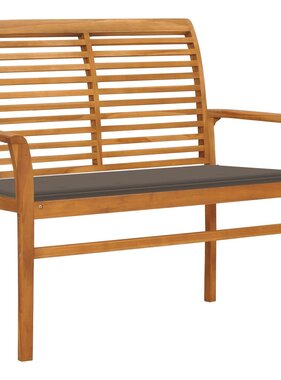 VidaXL Tuinbank met taupekleurig kussen 112 cm massief teakhout