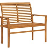 VidaXL Tuinbank met taupekleurig kussen 112 cm massief teakhout