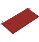 VidaXL Tuinbank met rood kussen 112 cm massief teakhout