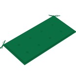 VidaXL Tuinbank met groen kussen 112 cm massief teakhout