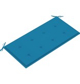 VidaXL Tuinbank met blauw kussen 112 cm massief teakhout
