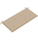 vidaXL Tuinbank met beige kussen 112 cm massief teakhout