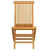 VidaXL Tuinstoelen 4 st met grijze kussens massief teakhout