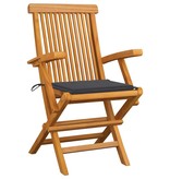 VidaXL Tuinstoelen met antracietkleurige kussens 6 st massief teakhout