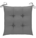 VidaXL Tuinstoelen 3 st met grijze kussens massief teakhout