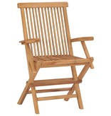 VidaXL Tuinstoelen 2 st met taupekleurige kussens massief teakhout