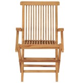 VidaXL Tuinstoelen 2 st met groene kussens massief teakhout