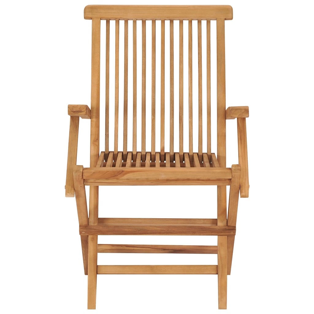 VidaXL Tuinstoelen 2 st met groene kussens massief teakhout