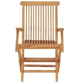 VidaXL Tuinstoelen 2 st met grijze kussens massief teakhout