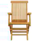 VidaXL Tuinstoelen met grijze kussens 2 st massief teakhout