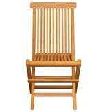 VidaXL Tuinstoelen 2 st met groene kussens massief teakhout