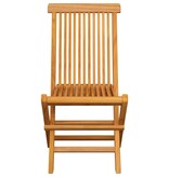 VidaXL Tuinstoelen 2 st met lichtblauwe kussens massief teakhout