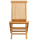 VidaXL Tuinstoelen 2 st met grijze kussens massief teakhout