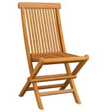 VidaXL Tuinstoelen met groene kussens 2 st massief teakhout