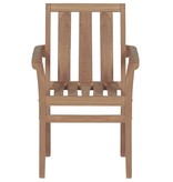 VidaXL Tuinstoelen 2 st met grijze kussens massief teakhout