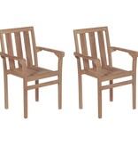 VidaXL Tuinstoelen 2 st met antracietkleurige kussens massief teakhout