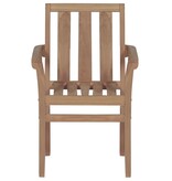 VidaXL Tuinstoelen 2 st met groene kussens massief teakhout
