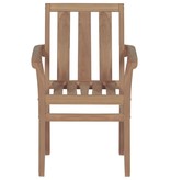 VidaXL Tuinstoelen 2 st met crèmekleurige kussens massief teakhout