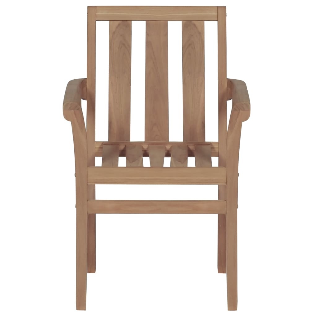 VidaXL Tuinstoelen 2 st met crèmekleurige kussens massief teakhout