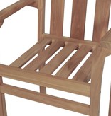 VidaXL Tuinstoelen 2 st met crèmekleurige kussens massief teakhout