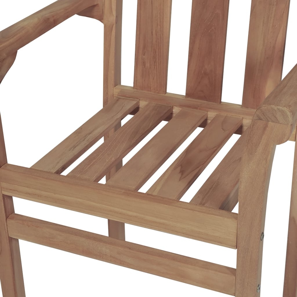VidaXL Tuinstoelen 2 st met crèmekleurige kussens massief teakhout