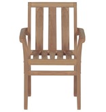 VidaXL Tuinstoelen 2 st met grijze kussens massief teakhout