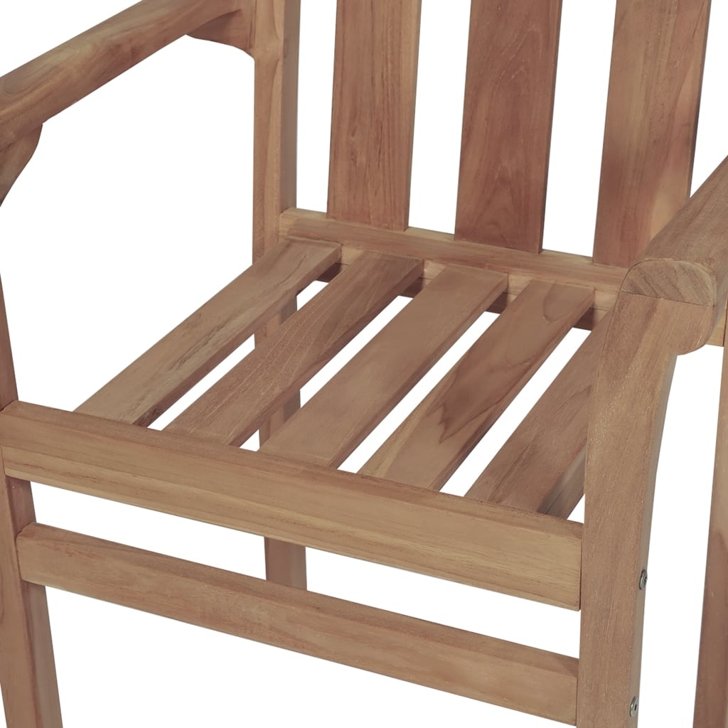 VidaXL Tuinstoelen 2 st met grijze kussens massief teakhout