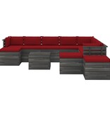 VidaXL 12-delige Loungeset met kussens pallet massief grenenhout