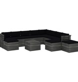 VidaXL 12-delige Loungeset met kussens pallet massief grenenhout