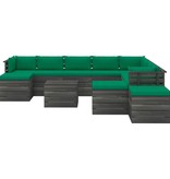 VidaXL 12-delige Loungeset met kussens pallet massief grenenhout